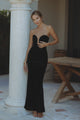 ELVIRA VELVET MAXI DRESS - BLACK