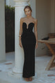 ELVIRA VELVET MAXI DRESS - BLACK