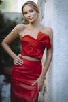 LEXANA BOW BUSTIER - FIRE RED