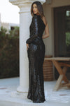 IVY MAXI DRESS - BLACK SEQUIN