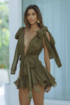 KALISHA MINI DRESS - OLIVE GREEN