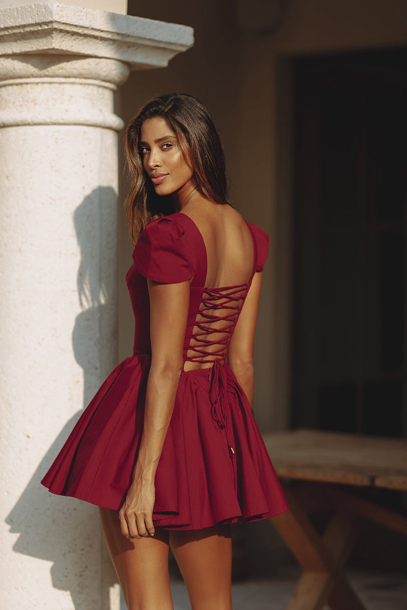 ANTONELLA MINI DRESS - WINE