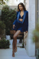 ISOBEL VELVET BLAZER - ROYAL BLUE