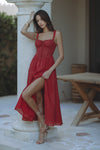 ESRA MIDI DRESS - FIRE RED