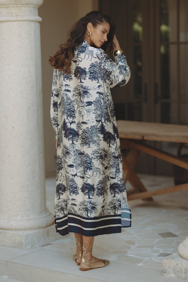 BOTANIC MAXI DRESS - NAVY