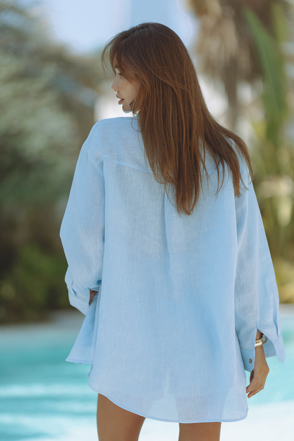 Sarta Linen Shorts - Sky Blue Sarta Linen Shorts - Sky Blue