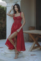 ESRA MIDI DRESS - FIRE RED