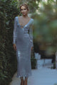 VERONA SEQUIN MAXI DRESS - SILVER