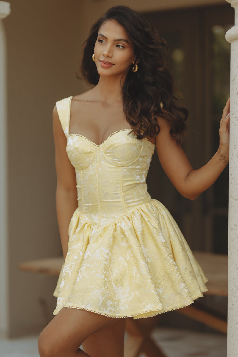 JOELLE MINI DRESS - LEMON