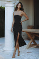 NIKKI STRAPLESS MIDI DRESS - BLACK