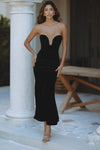 ELVIRA VELVET MAXI DRESS - BLACK