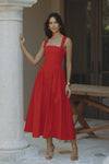 LANI MIDI DRESS - RED