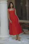 LANI MIDI DRESS - RED