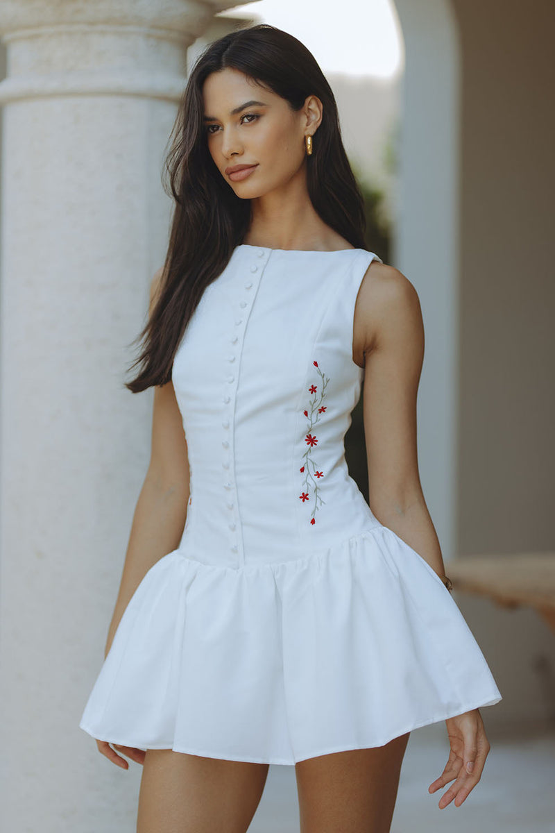 NEVAH MINI DRESS - WHITE