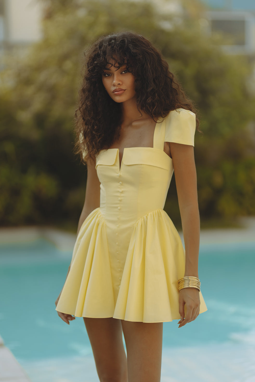 canary yellow dress ANTONELLA COTTON MINI DRESS - CANARY YELLOW