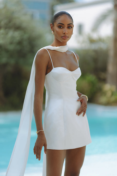ELARA HOURGLASS MINI DRESS - IVORY