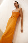 ARISTI LONG MIDI DRESS - ORANGE