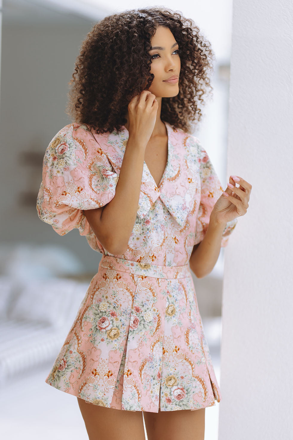 Adriana Linen Skort - Valentina Bloom