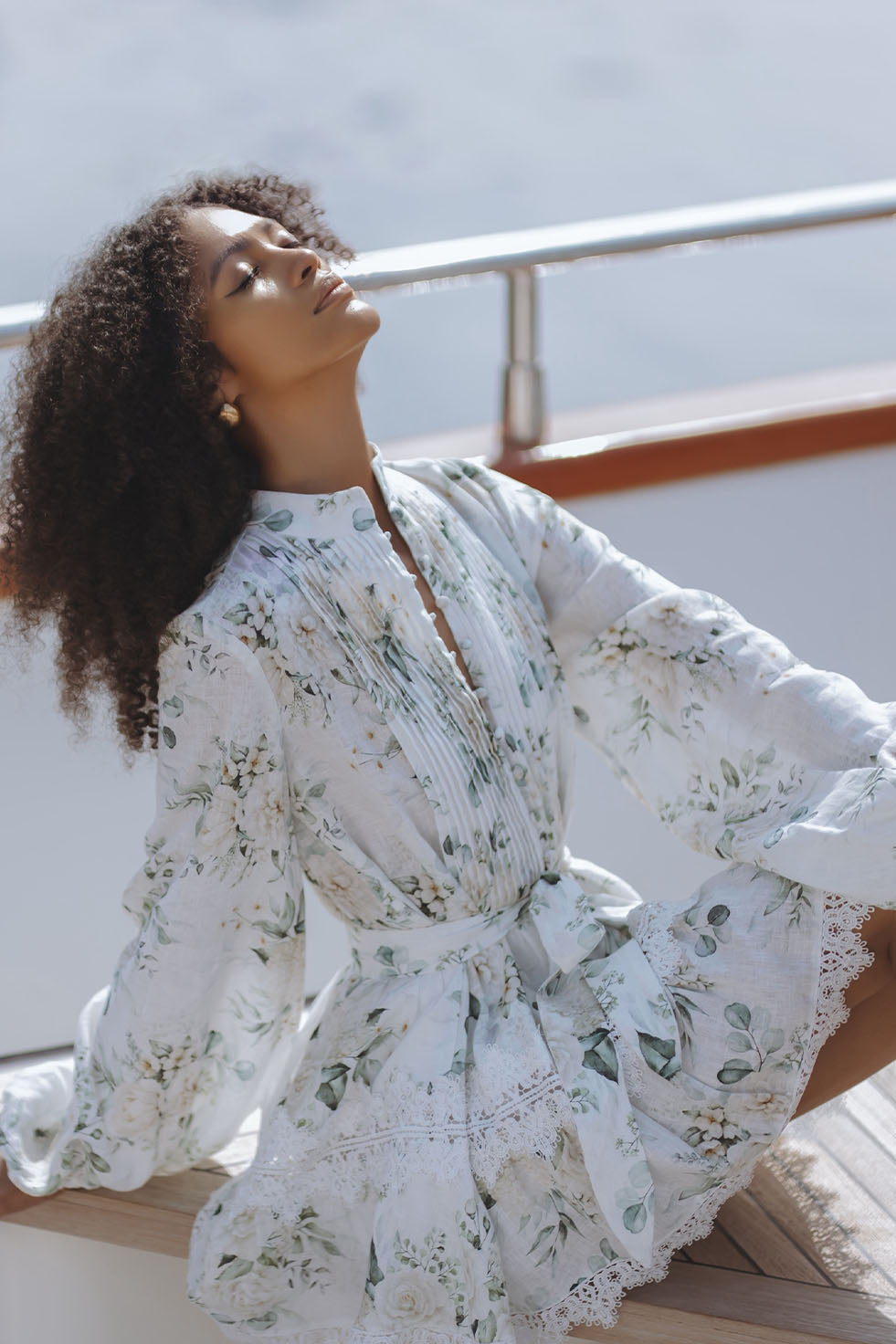 Aurelie Linen Mini Dress - Mint Rose Aurelie Linen Mini Dress - Mint Rose