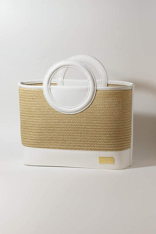 BELLA RAFFIA BAG - WHITE