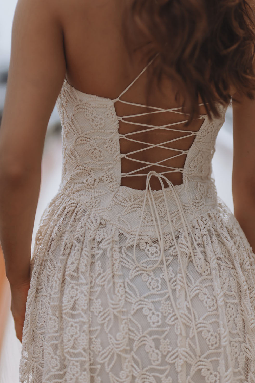 light beige maxi dress ESTIE BRODERIE MAXI DRESS - LIGHT BEIGE