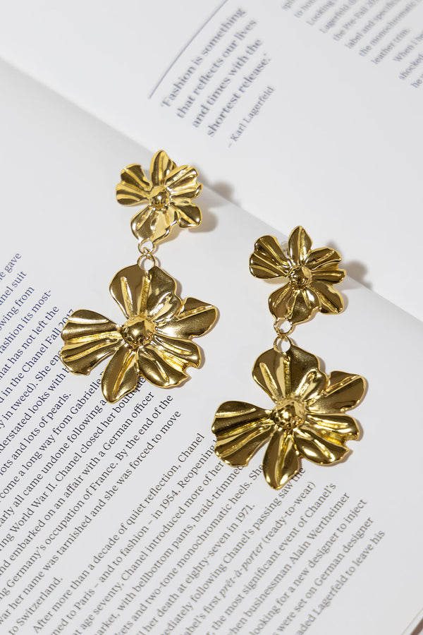 GOLD PLATED WILD FLOWERS EARRINGS