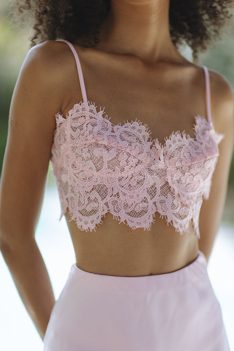 LINELLA LACE BRALETTE - PETAL PINK – CHIC LE FRIQUE - USA