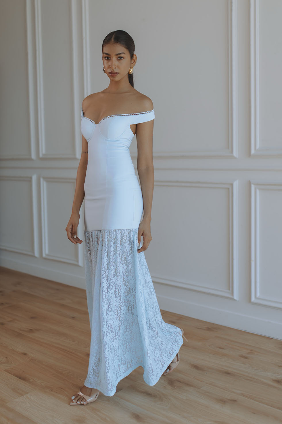 Shayla Off Shoulder Maxi Dress - Bluebell Shayla Off Shoulder Maxi Dress - Bluebell