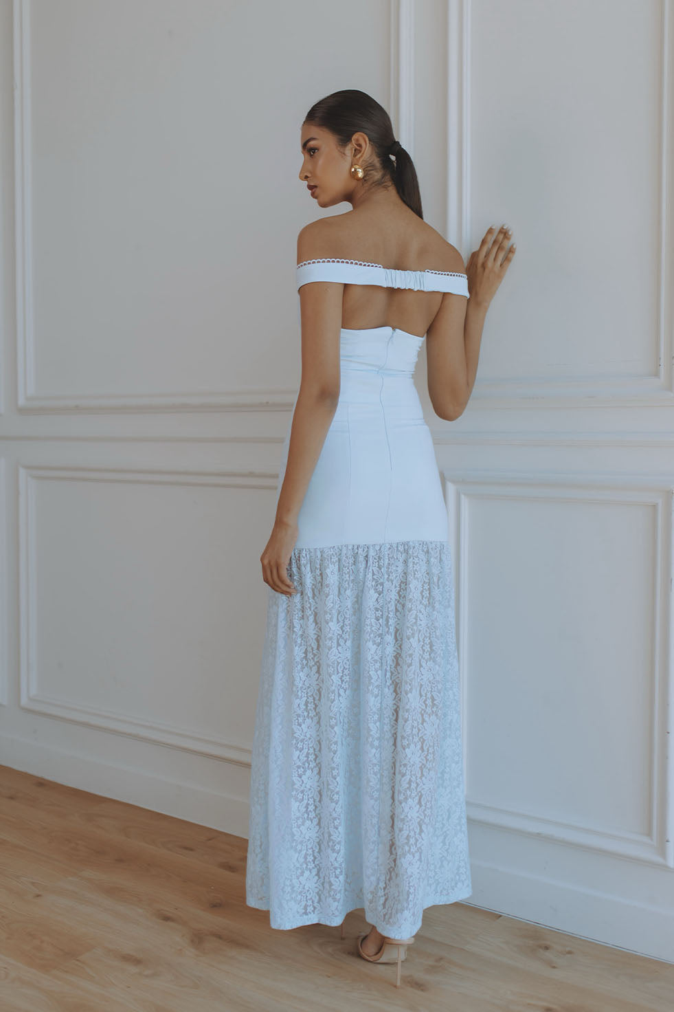 Shayla Off Shoulder Maxi Dress - Bluebell