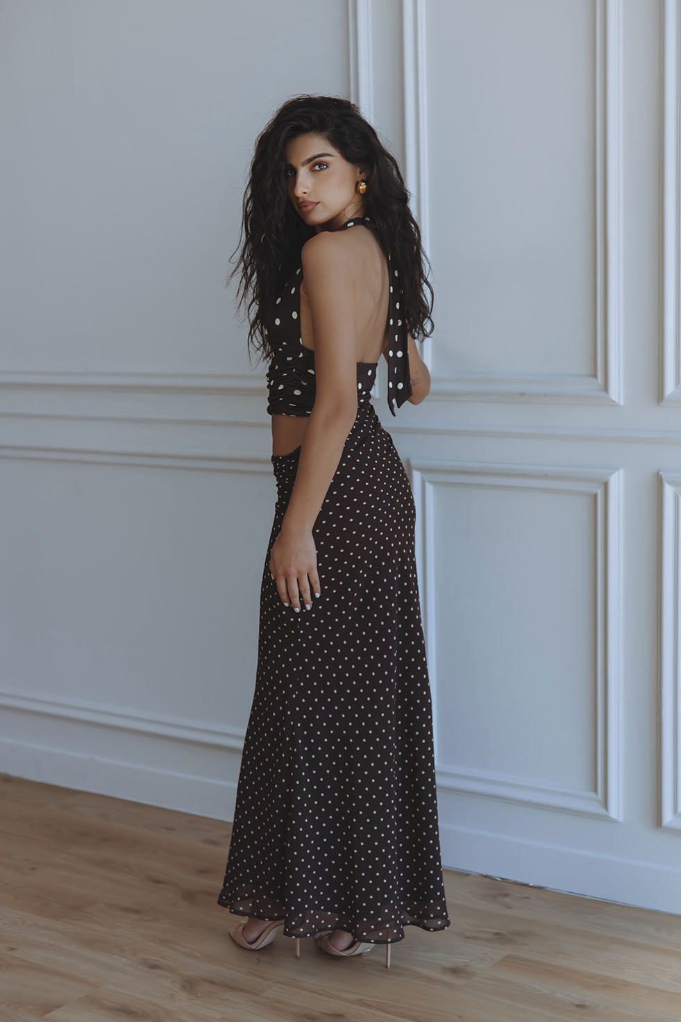 halter maxi dress pattern Jenny Floral Satin Halter Maxi Dress-Pink