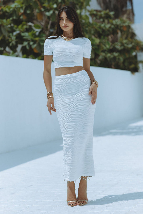 KIRRA MIDI SKIRT - WHITE