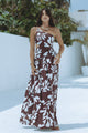 AKELI MAXI DRESS - CHOCOLATE BOTANICA