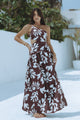 AKELI MAXI DRESS - CHOCOLATE BOTANICA