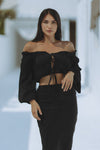 TAMSYN OFF SHOULDER TOP - BLACK